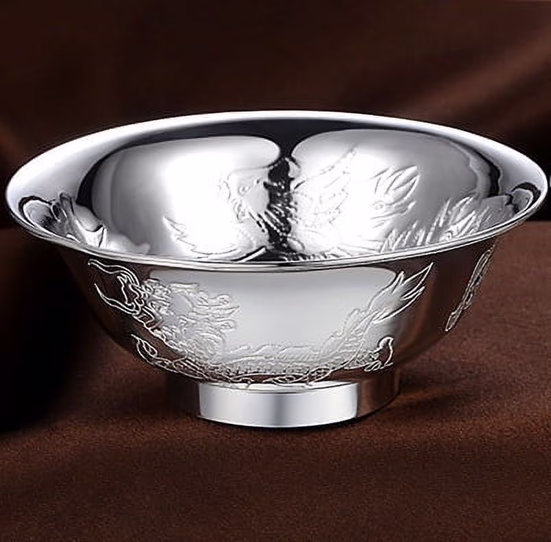Solid Silver Chopsticks 999 Sterling Silver Household Snowflake Silver Sterling Silver Tableware Wedding and Birthday Gifts
