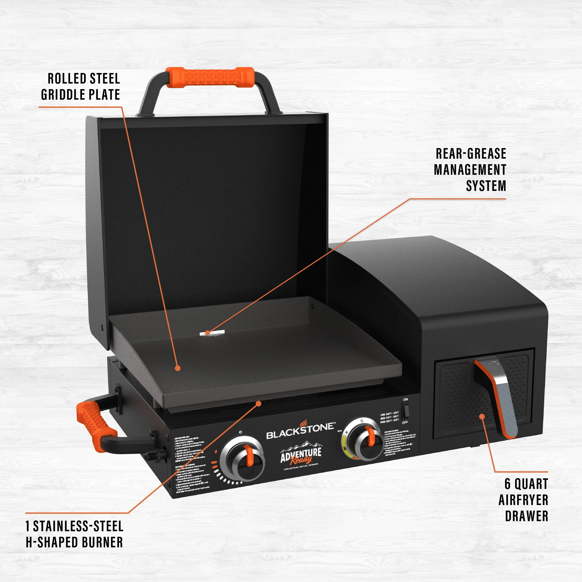 Adventure Ready 17" Griddle with Electric Air Fryer