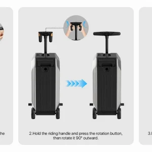 L2-S Smart Rideable Luggage, Foldable Electric Scooter Suitcase, 6.2 mph Max Speed, 6.2-Mile Range, Lightweight Portable Design for Travel & Commute