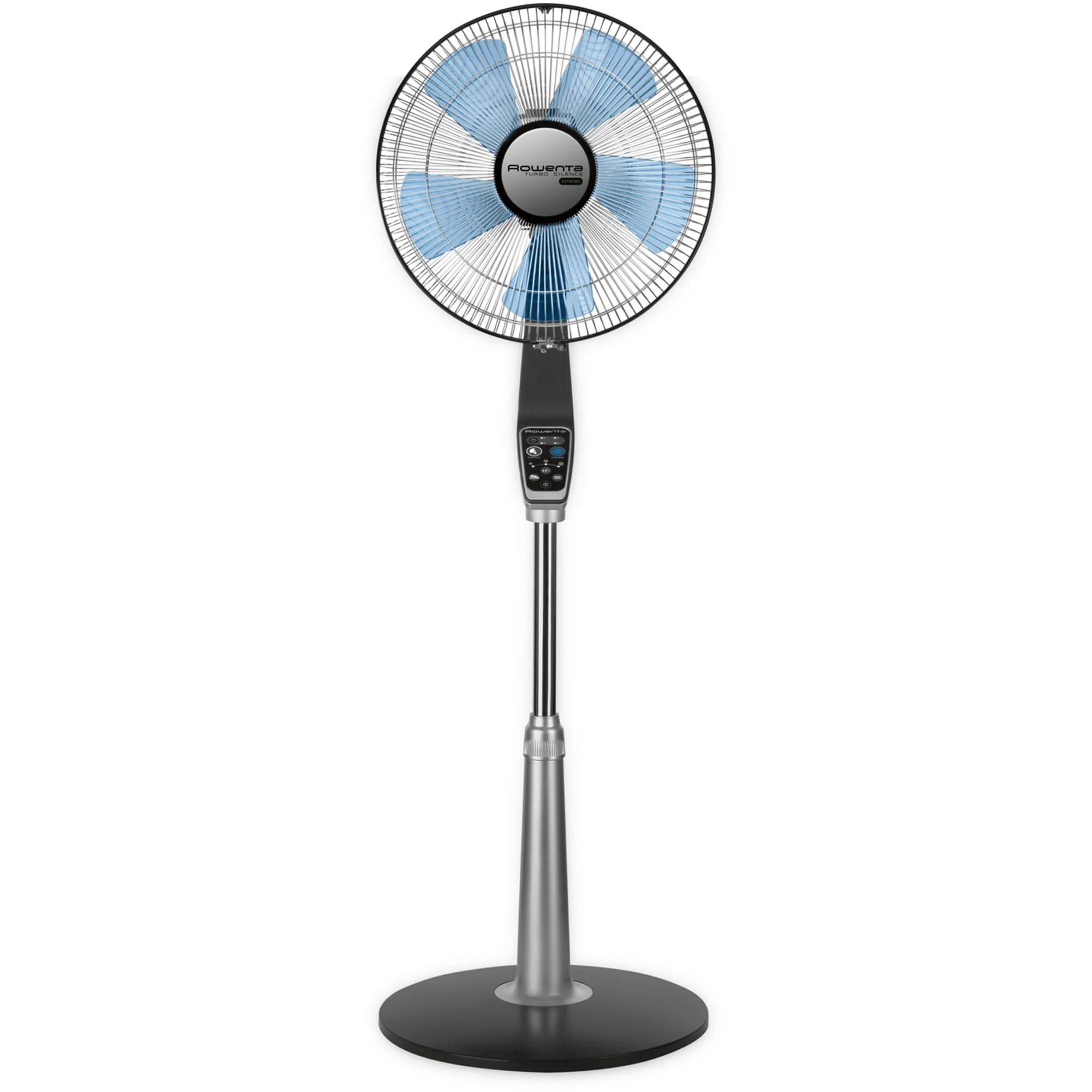 Rowenta Turbo Silence Standing Floor Fan with Remote, 53 Inch, Portable, 5 Speeds, VU5670