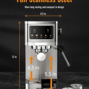 SHARDOR Espresso Machine 20 Bar, Professional Espresso Machine with Milk Frother and Touchscreen