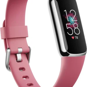 Fitness and Wellness-Tracker with Stress Management, Sleep-Tracking and 24/7 Heart Rate, One Size S L Bands Included, Lunar White/Soft Gold Stainless Steel, 1 Count