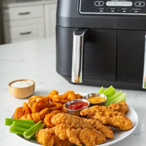 Restored Ninja DZ100 Foodi? 4in1, 8Qt., 2Basket Air Fryer with Dualzone? Technology (Black) (Refurbished)