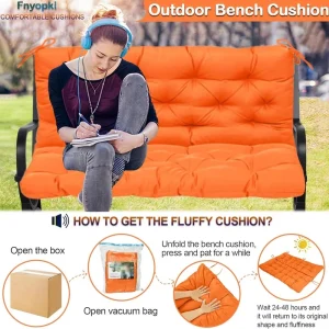 Replacement Cushions for Swing, Waterproof Porch Swing Cushion, 2-3 Seat Outdoor Bench Cushion with Backrest for Patio Furniture Garden Porch Loveseat Glider Pad (Sky Blue 70*40in)
