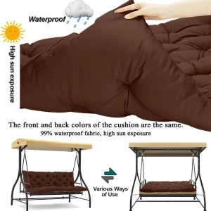 Replacement Cushions for Swing, Waterproof Porch Swing Cushion, 2-3 Seat Outdoor Bench Cushion with Backrest for Patio Furniture Garden Porch Loveseat Glider Pad (Sky Blue 70*40in)