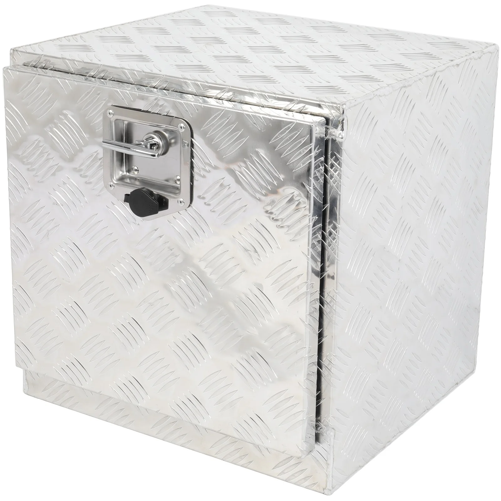 CCIYU 18 Inch Aluminum Truck Bed Toolboxes, Heavy Duty Truck Tool Box with Lock Keys, Storage Tool Box Chest Box Organizer for Pickup, RV, Truck Bed, Trailer, 18"x 17"x18", Silver