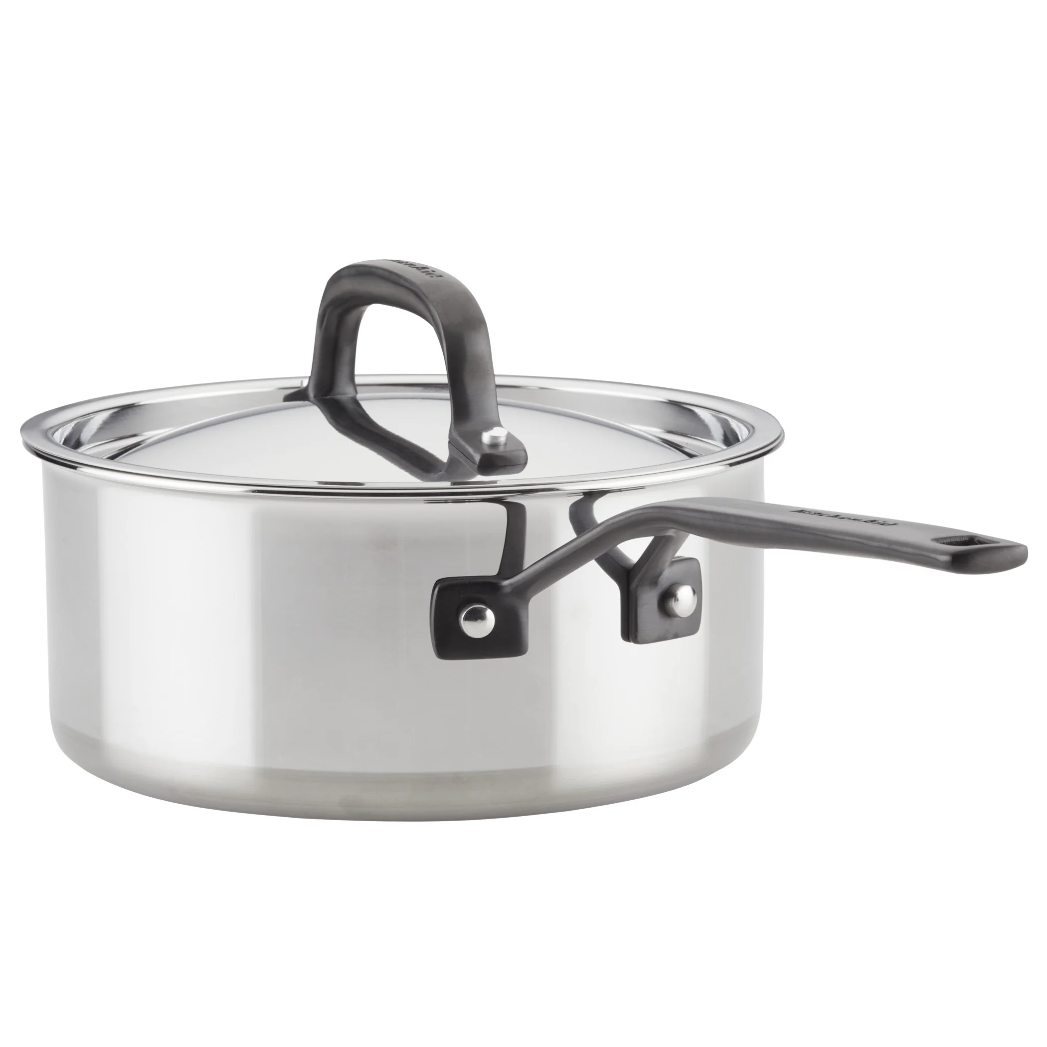 KitchenAid 5-Ply Clad 10 Pcs Stainless Steel Cookware Induction Pots and Pans Set, Dishwasher Safe, Metal Utensil, Broiler and Oven Safe to 500-F, Polished Stainless Steel