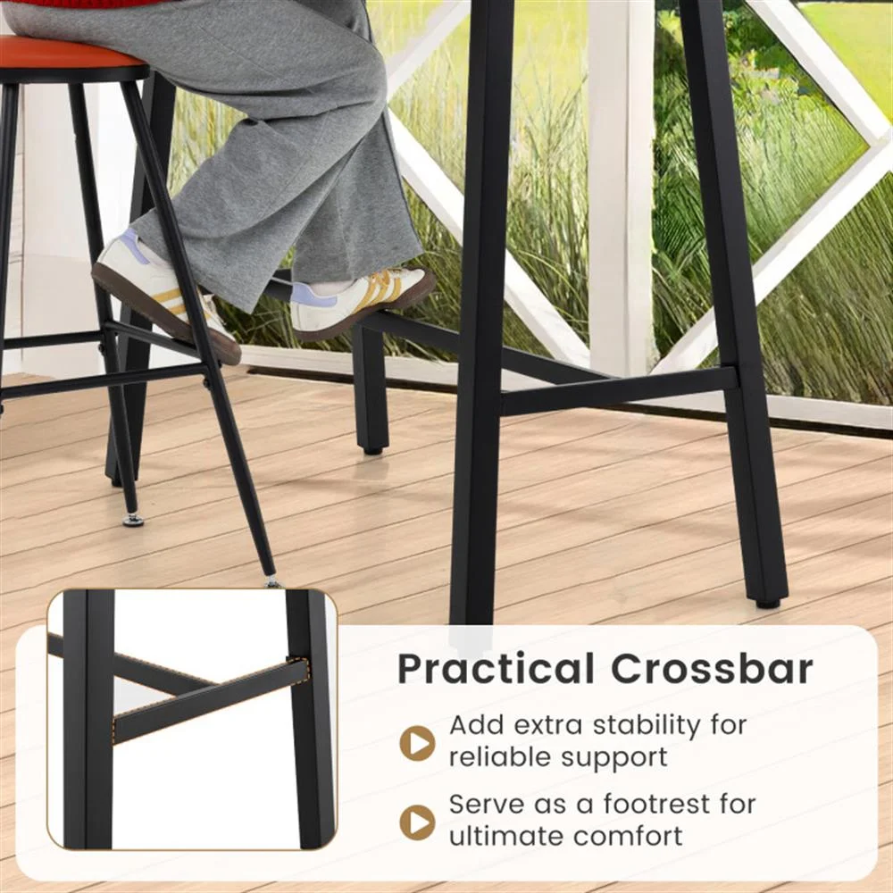 Spaco 36 Inches Patio Counter Height Bar Table with Adjustable Foot Pads, Deck Furniture, Outdoor Patio Furniture-Black