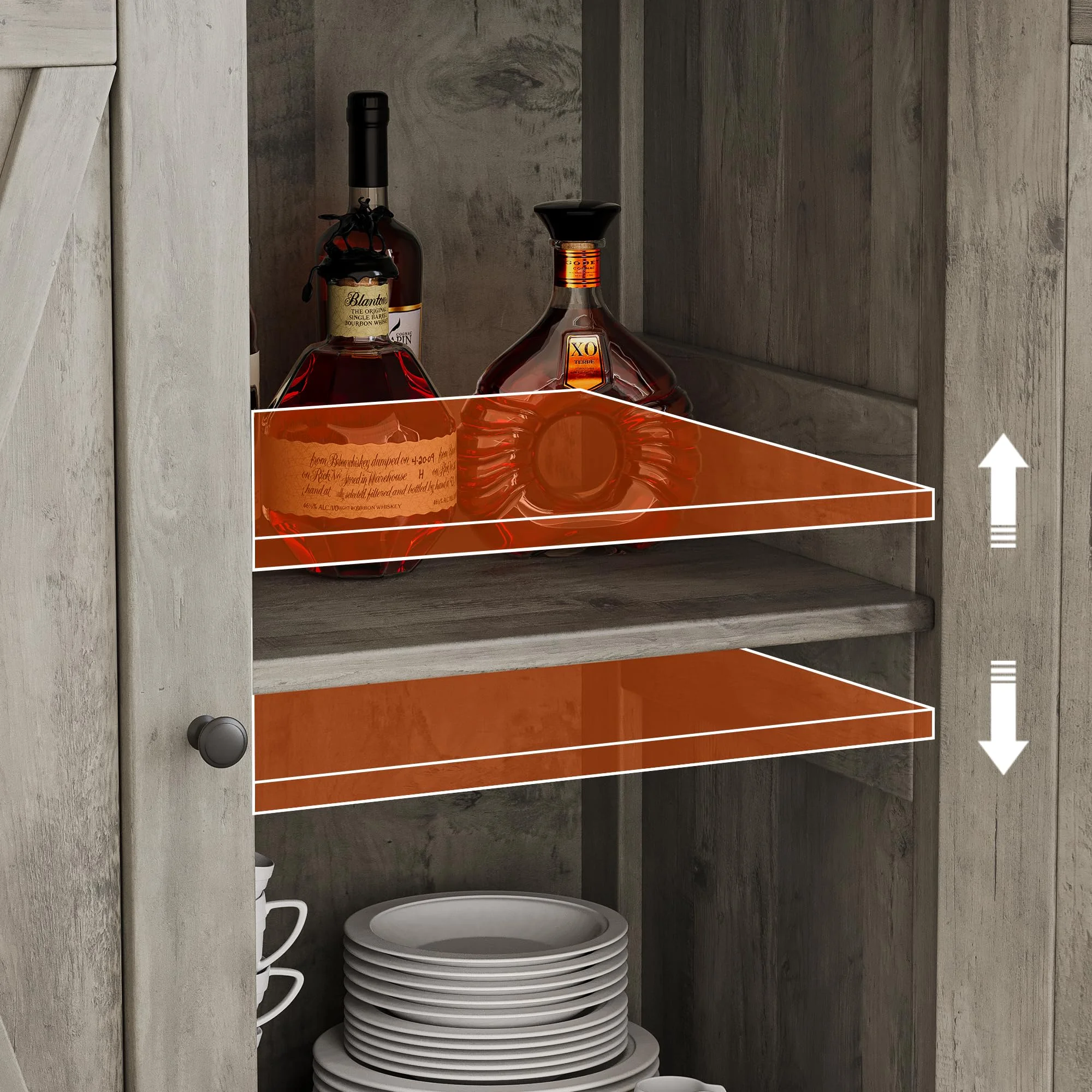Coffee Bar Cabinet with Storage/Adjustable Shelf 30" Small Kitchen Bar Table Corner Bar Cabinet for Tea Buffet Sideboard Cabinet for Dining Room, Farmhouse Coffee Station for Wine