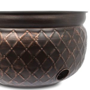BirdRock Home Decorative Water Hose Pot - Open Top - Steel Metal with Copper Accents - 100ft