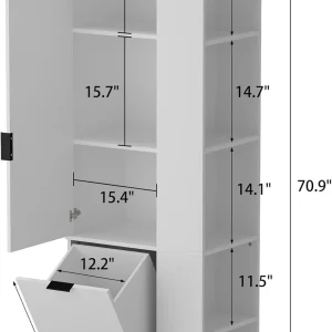 Storage cabinet with laundry basket, display cabinet