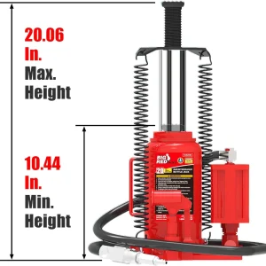 10-Ton Medium Height Pin Type Jack Stands, Pair, Red