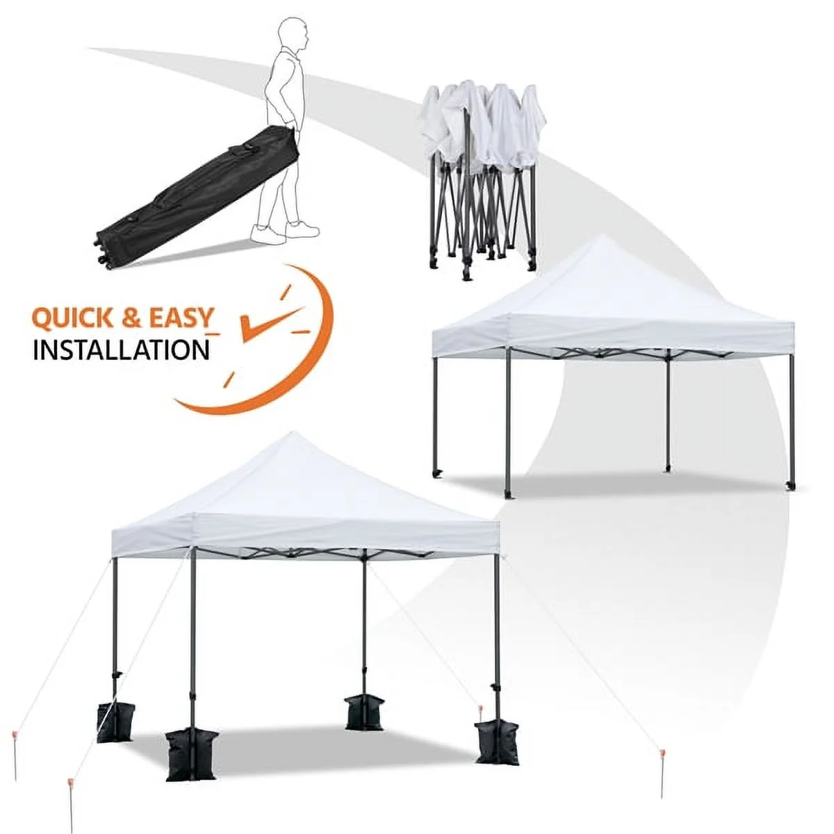 Alden Design Adjustable 10' x 10' Commercial Pop-up Canopy with Wheeled Carry Bag, Blue