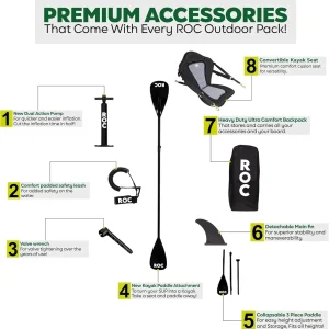 ROC inflatable stand-up paddle board SUP paddle board accessories Anti-slip comfortable deck