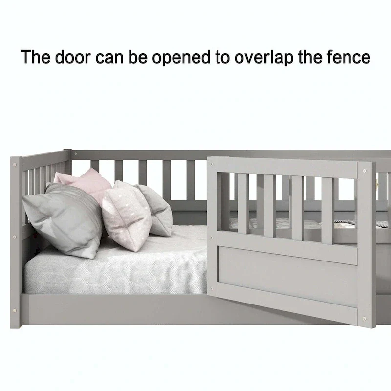 Montessori wooden children's floor bed with Support slat