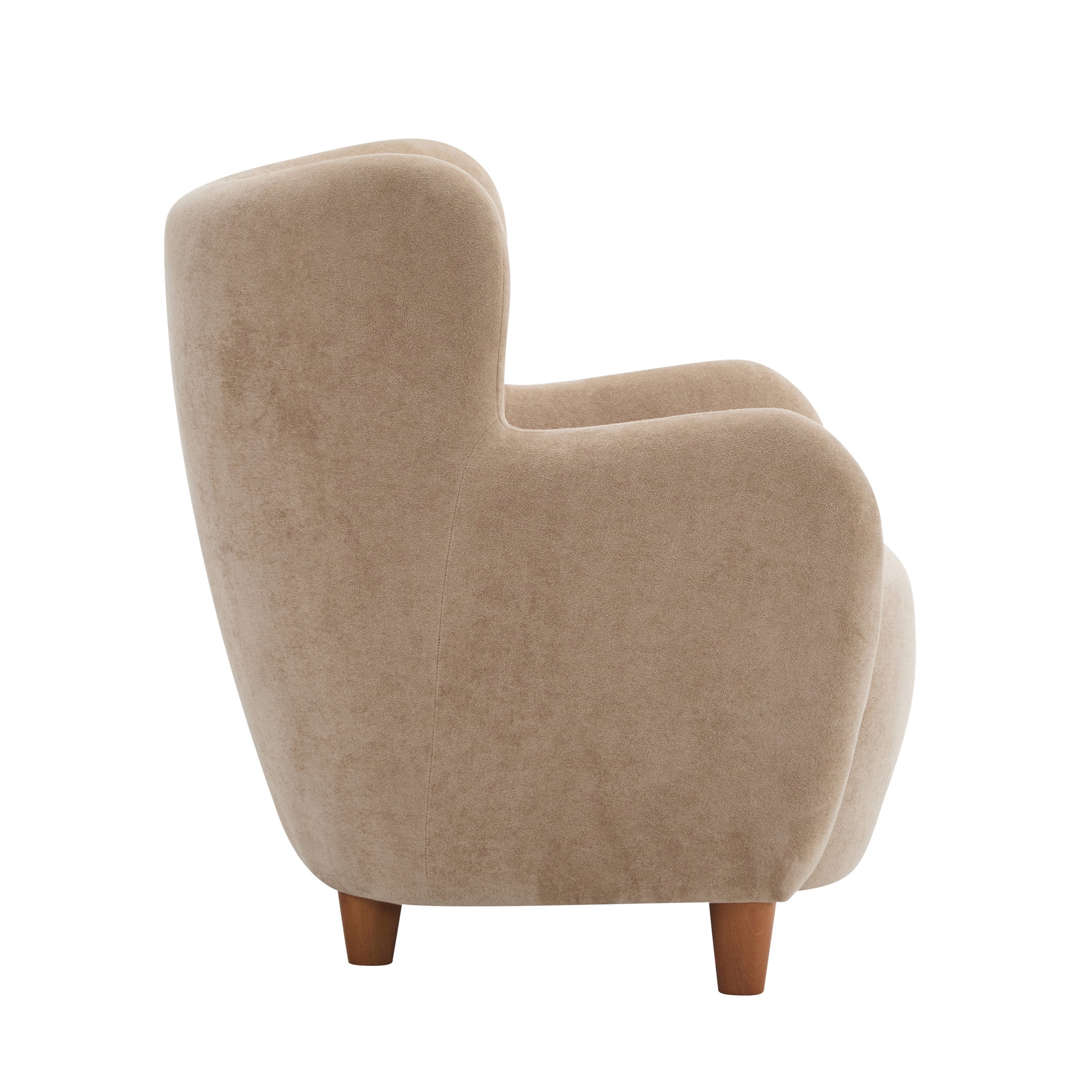 Christopher Knight Home Mid-Century Modern Velvet Wingback Accent Chair with Birch Legs, White