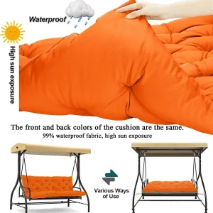 Replacement Cushions for Swing, Waterproof Porch Swing Cushion, 2-3 Seat Outdoor Bench Cushion with Backrest for Patio Furniture Garden Porch Loveseat Glider Pad (Sky Blue 70*40in)