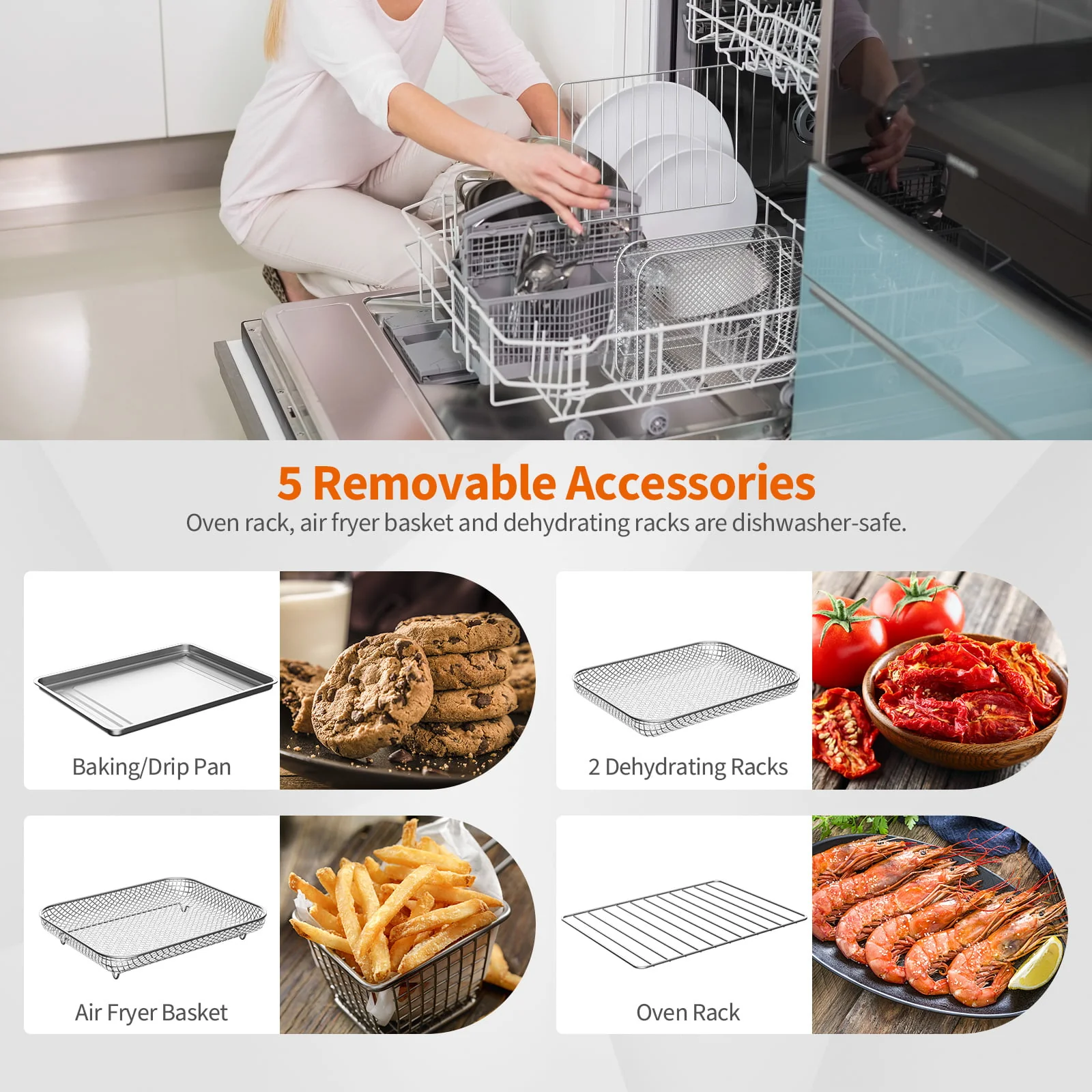 Costway 21QT Convection Air Fryer Toaster Oven 8-in-1 w/ 5 Accessories & Recipe