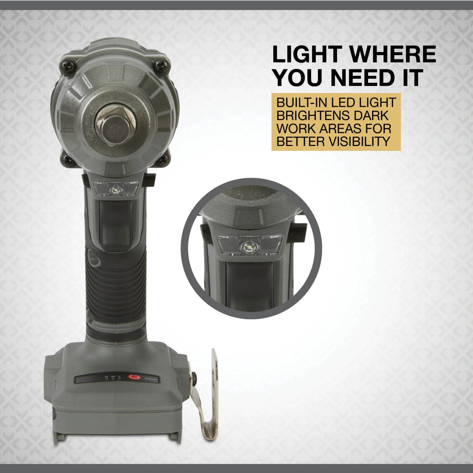 Klutch 1/2in. Impact Wrench, KLiQ 20V, 500 Ft./Lbs. Breakaway Torque, Brushless, Cordless, Bare Tool
