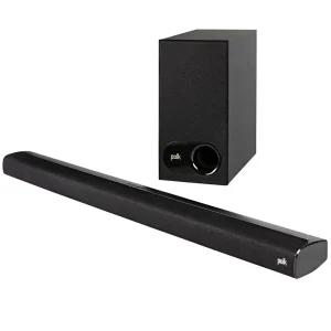 Polk Audio Signa S2 Low Profile TV Sound Bar, Works with 4K & HD TVs, Wireless Subwoofer, Includes HDMI & Optical Cables, Bluetooth Enabled, Black