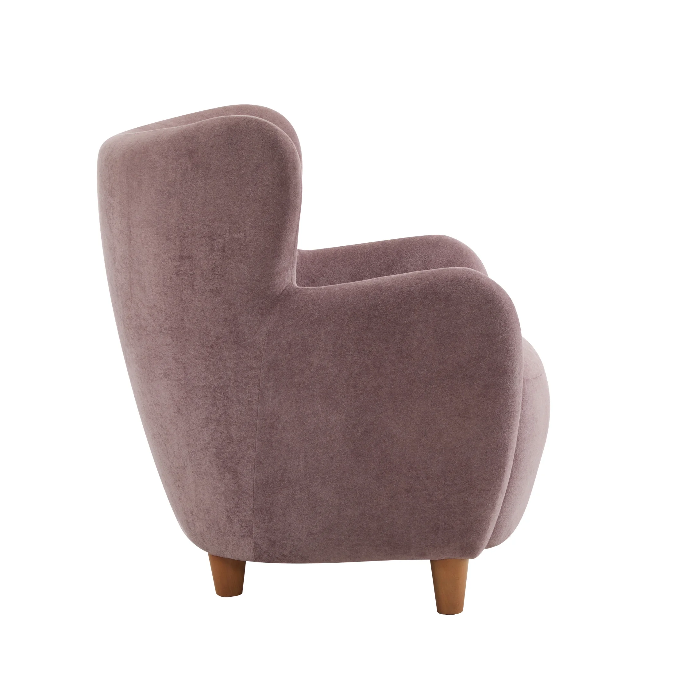 Christopher Knight Home Mid-Century Modern Velvet Wingback Accent Chair with Birch Legs, White