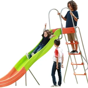 Outdoor Play Set Kids Slide: 10 ft Freestanding Climber, Swingsets, Playground Jungle Gyms Kids Love – Above Ground Pool Slide for Summer Backyard