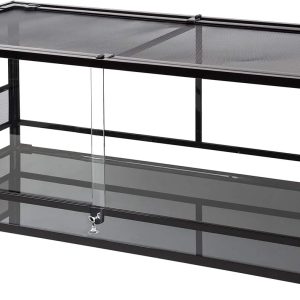 REPTI ZOO 67 Gallon Reptile Terrarium, Sliding Glass Doors, 48"x18"x18"