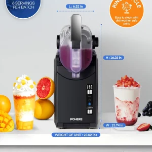 5-in-1 Slushie Machine, No Ice Needed, 15 Min Slushy Machine for Home with Self-Cleaning, Professional Frozen Drink Maker, 5 Preset Programs, Frozen Margaritas, Frapp??s, Milkshakes, and More, FOHERE