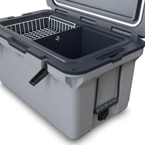 60 QT Ultra-Light Injection Molded Cooler - Ice Chest Keeps Ice up to 7 Days - Large Cooler Includes Wire Basket, Divider and Built-in Bottle Opener