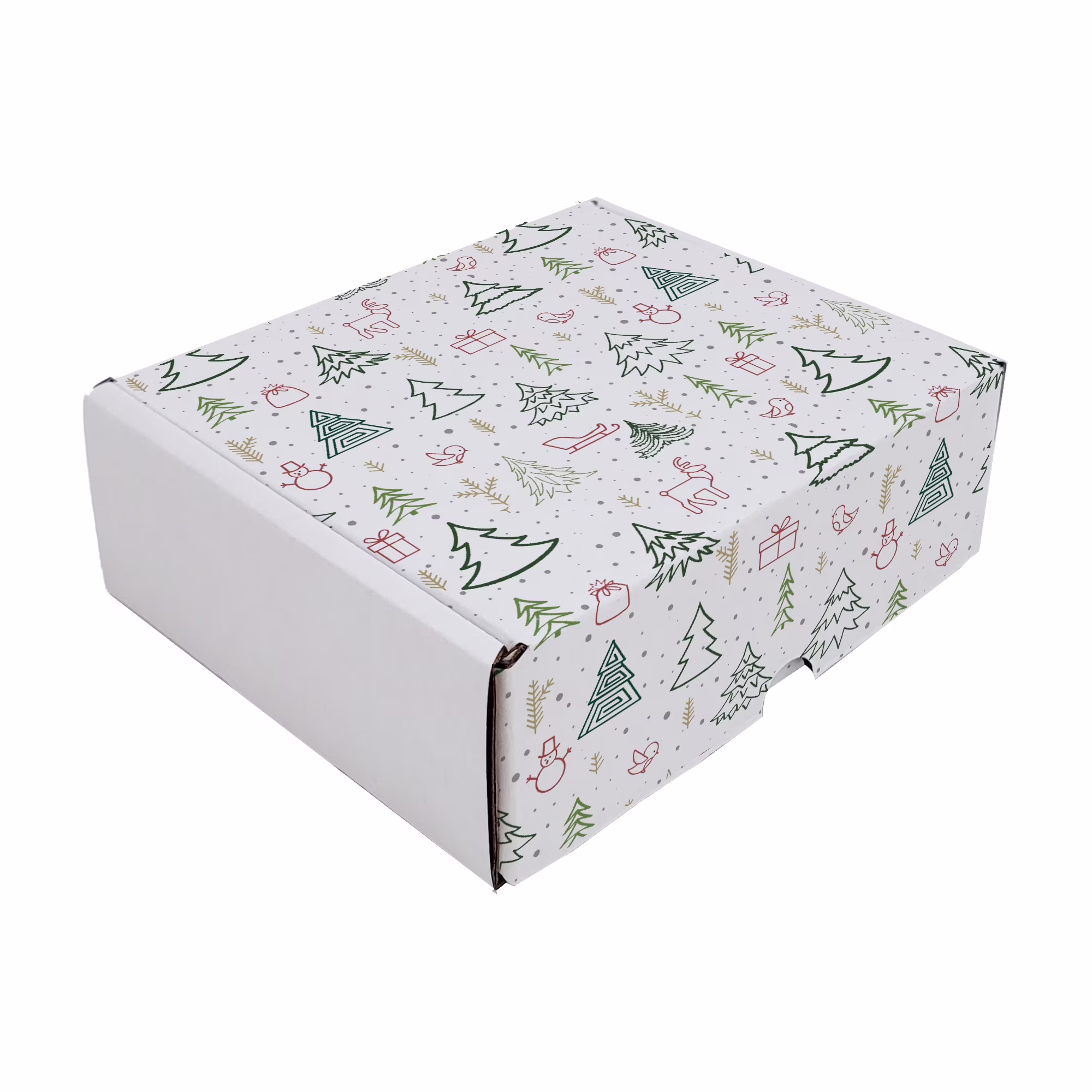 Ucanpack Made In USA 1/8- Thick Christmas Mailer Box 50 Pcs, White X-Mas Forest Theme Cute Boxes For Small Business, Tuck Top Mailer Boxes, 10x5x5" Literature Mailer, Moving Carton