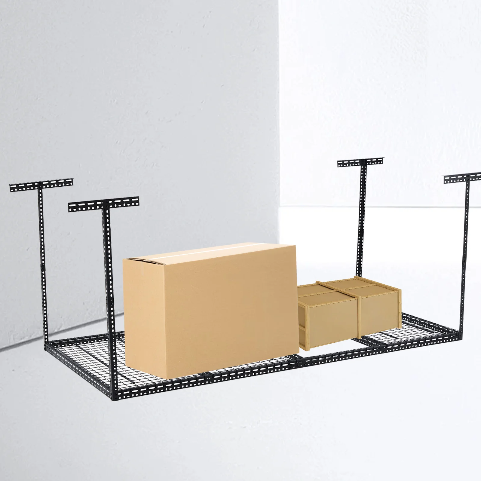 4x6 Overhead Garage Storage Rack -C Heavy Duty Metal Ceiling Shelving, Adjustable Organization System for Garage -C 330lb Capacity, Easy Install, Space-Saving Overhead Storage