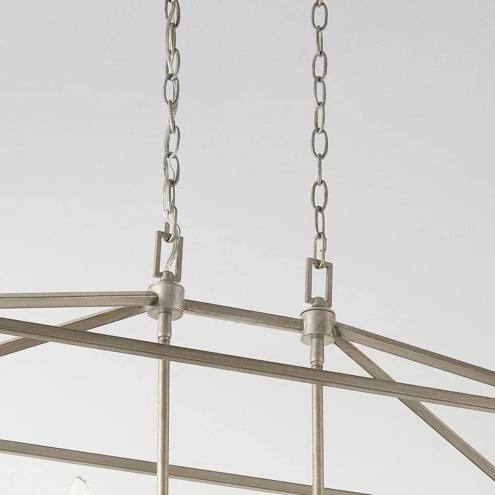 Home Decorators Weyburn 5-Light Antique Silver Caged Island Chandelier - New