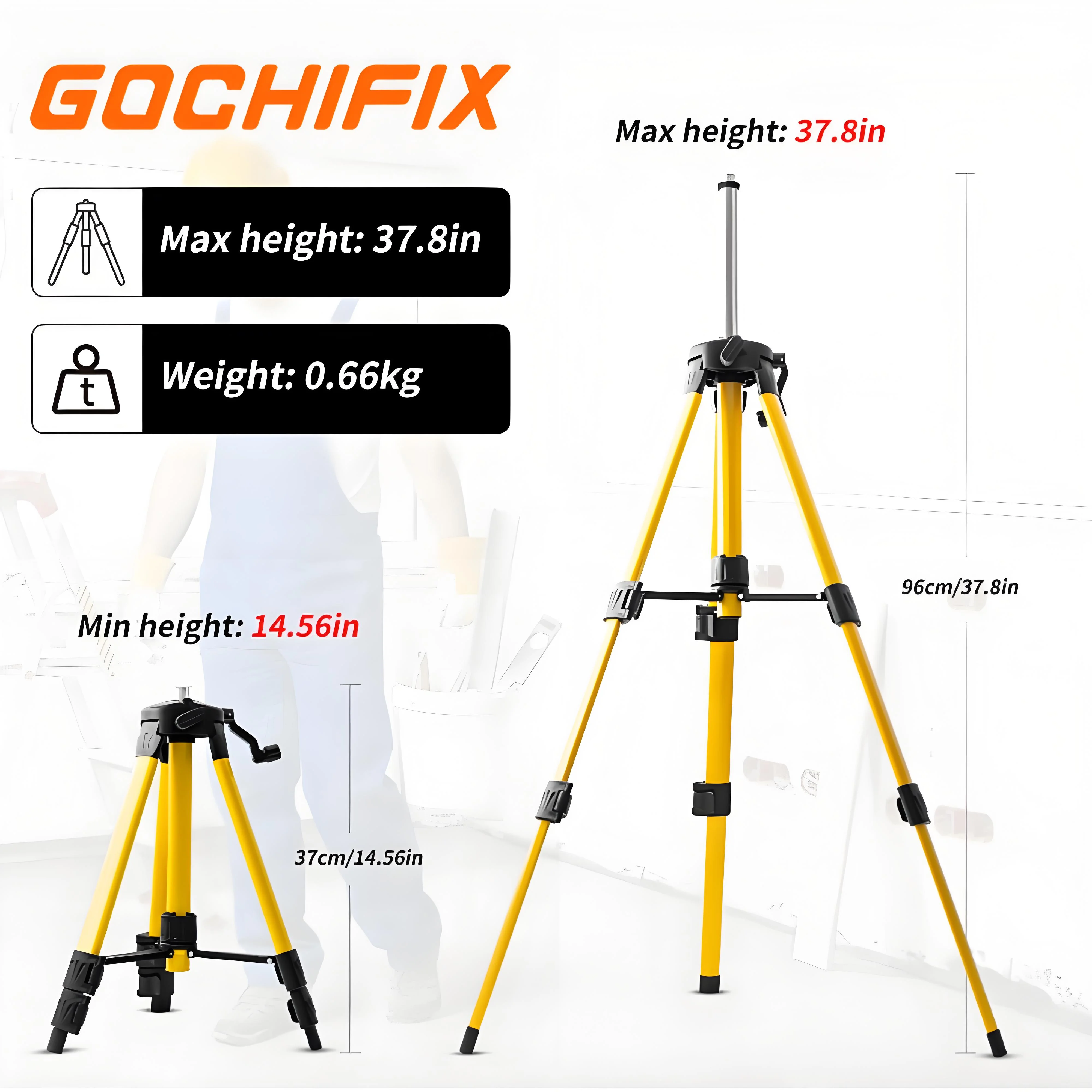 Laser Level,GOCHIFIX 16 Lines 4x360- Green Cross Laser Level Self Leveling with Tripod,Rotating Bracket,Remote Control,Lifting Platform,Rechargeable Battery and Storage Box