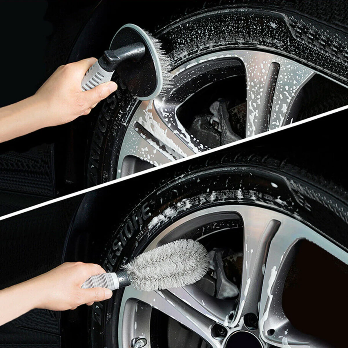 Dznils 12Pcs Car Wash Tool Cleaning Kit Auto Care Car Wash Cleaning Tools Kit for Cleaning Wheels Interior Exterior Seat