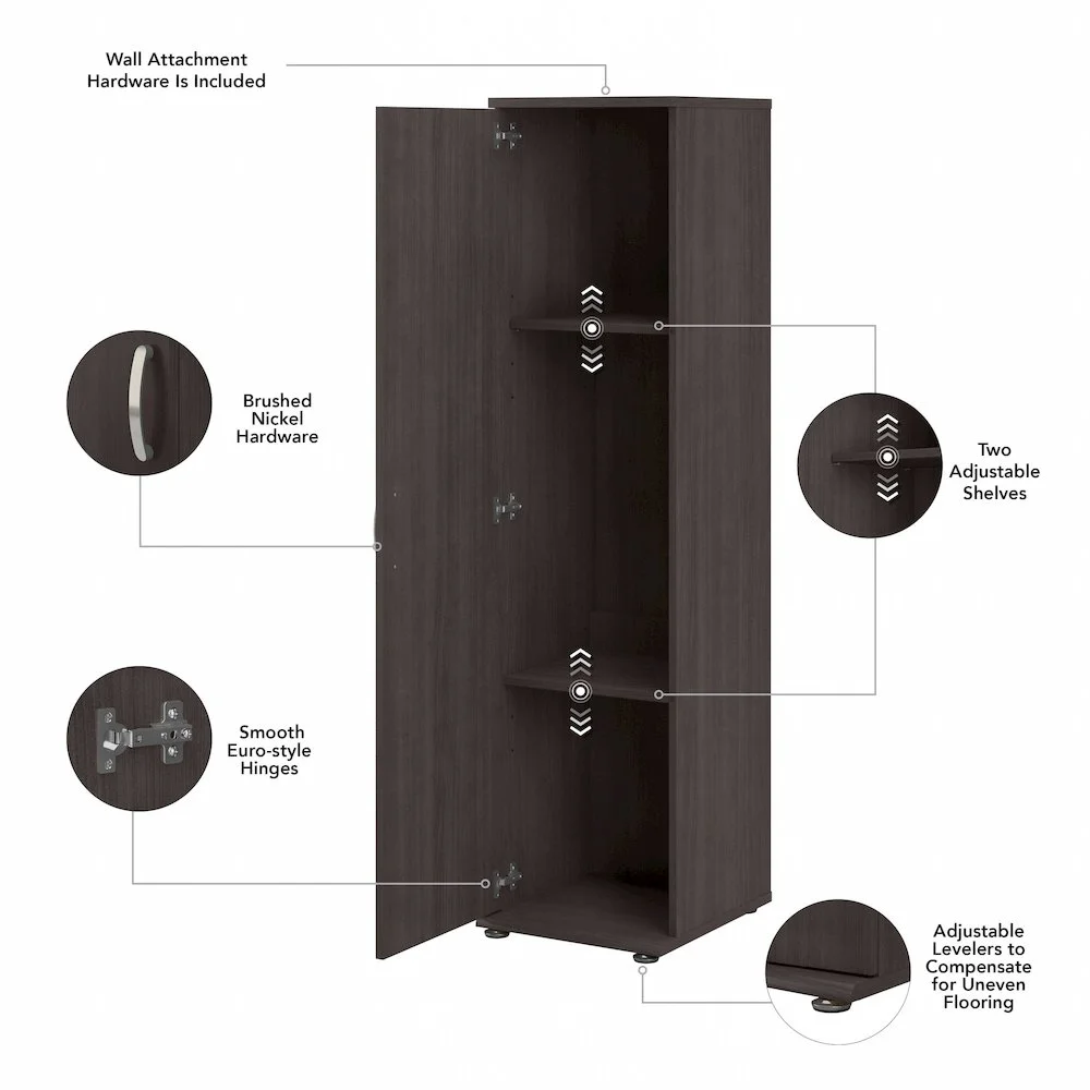 Universal Narrow Clothing Storage Cabinet in Platinum Gray - Engineered Wood