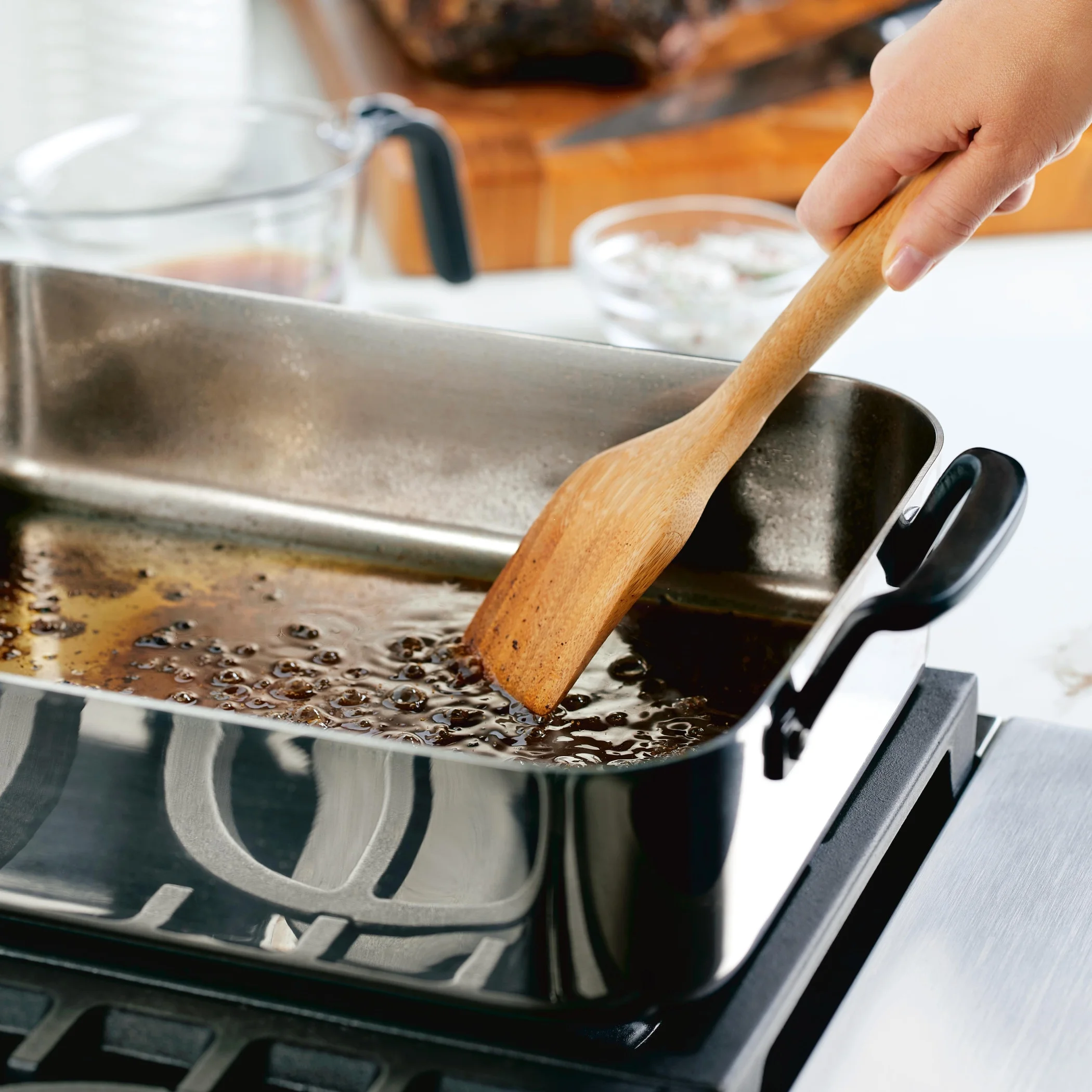 KitchenAid 5-Ply Clad 15x11.5 Inch Stainless Steel Roaster with Removable Rack, Induction Compatible, Metal Utensil, Broiler and Oven Safe to 500-F, Polished Stainless Steel