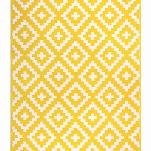 FH Home Outdoor Rug - Waterproof, Fade Resistant, Reversible - Premium Recycled Plastic - Geometric - Porch, Deck, Balcony, Mudr