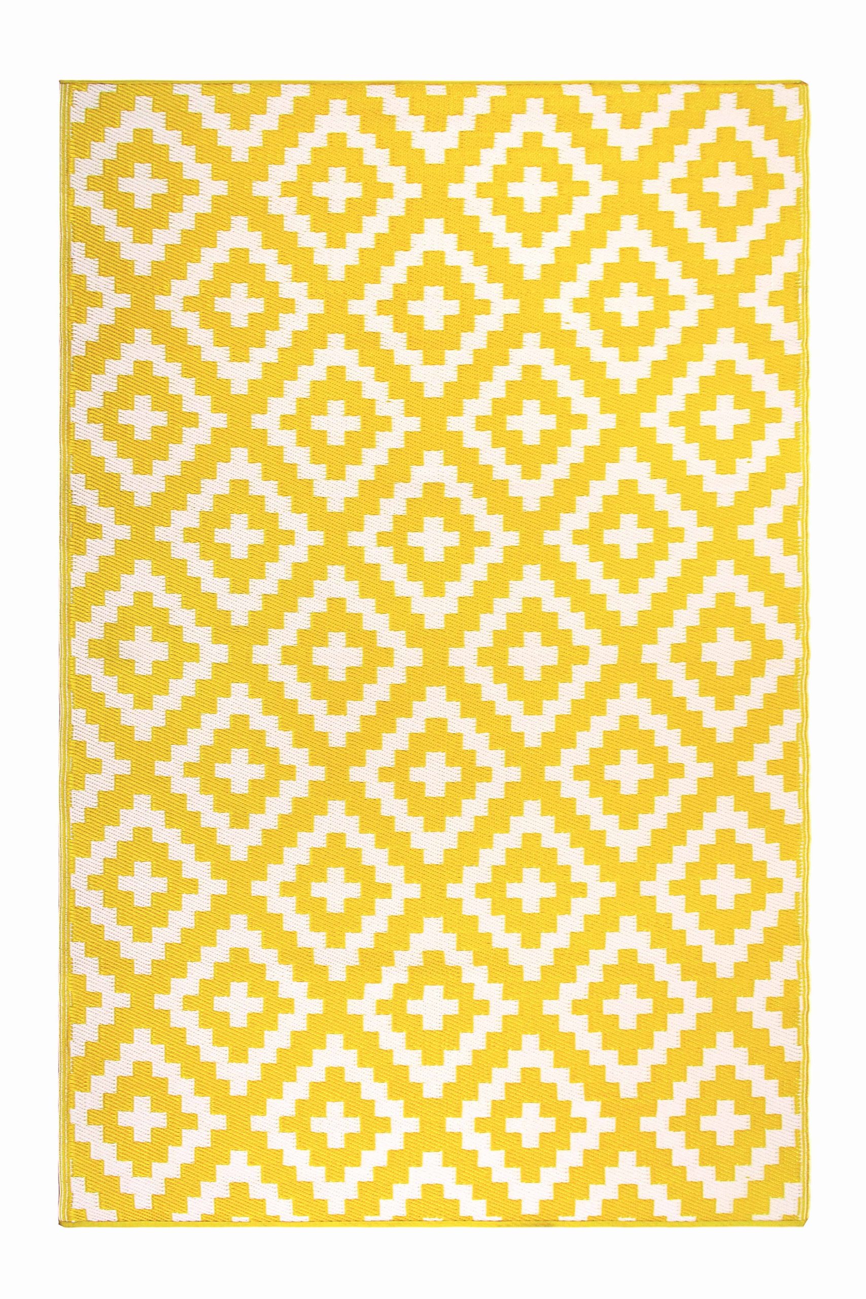 FH Home Outdoor Rug - Waterproof, Fade Resistant, Reversible - Premium Recycled Plastic - Geometric - Porch, Deck, Balcony, Mudr