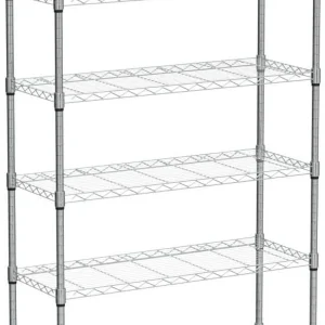 6 Tier Wire Shelving Unit Metal Storage Shelves w/Wheels, 350 Capacity Per Shelf, Heavy Duty Steel Garage Shelf, 48" L X 18" W X 82" H Pantry Kitchen Closet Racks