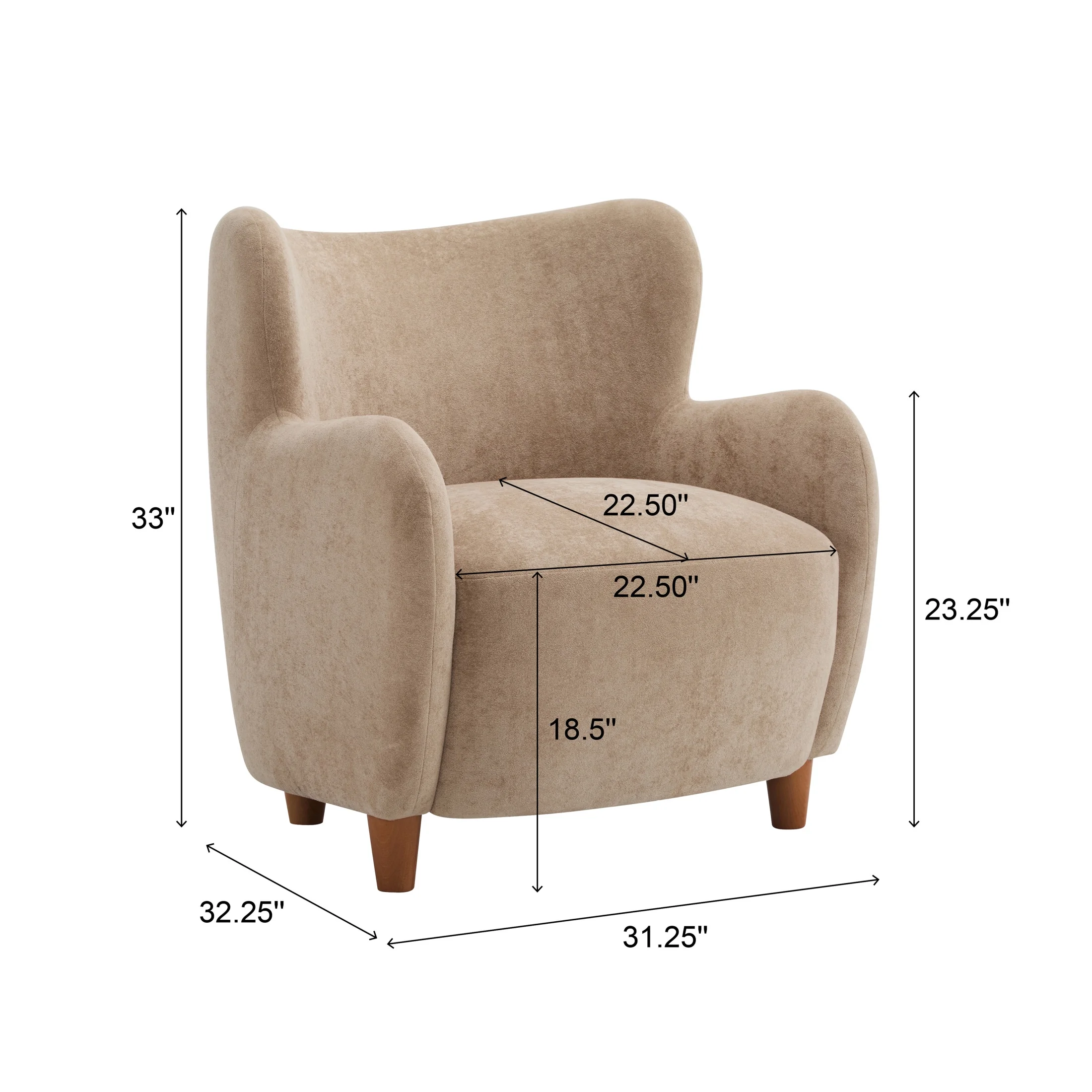 Christopher Knight Home Mid-Century Modern Velvet Wingback Accent Chair with Birch Legs, White