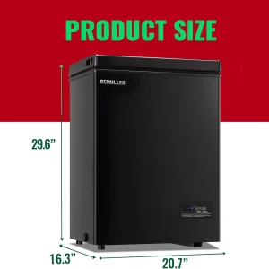 Chest Freezer 5.0Cubic Feet Deep Freezer Freestanding Freezers with 2 Removable Stainless Steel Basket, Mini Freezer Top Open Door Compact Freezer with Electronic Control 41℉ to -15℉BLACK