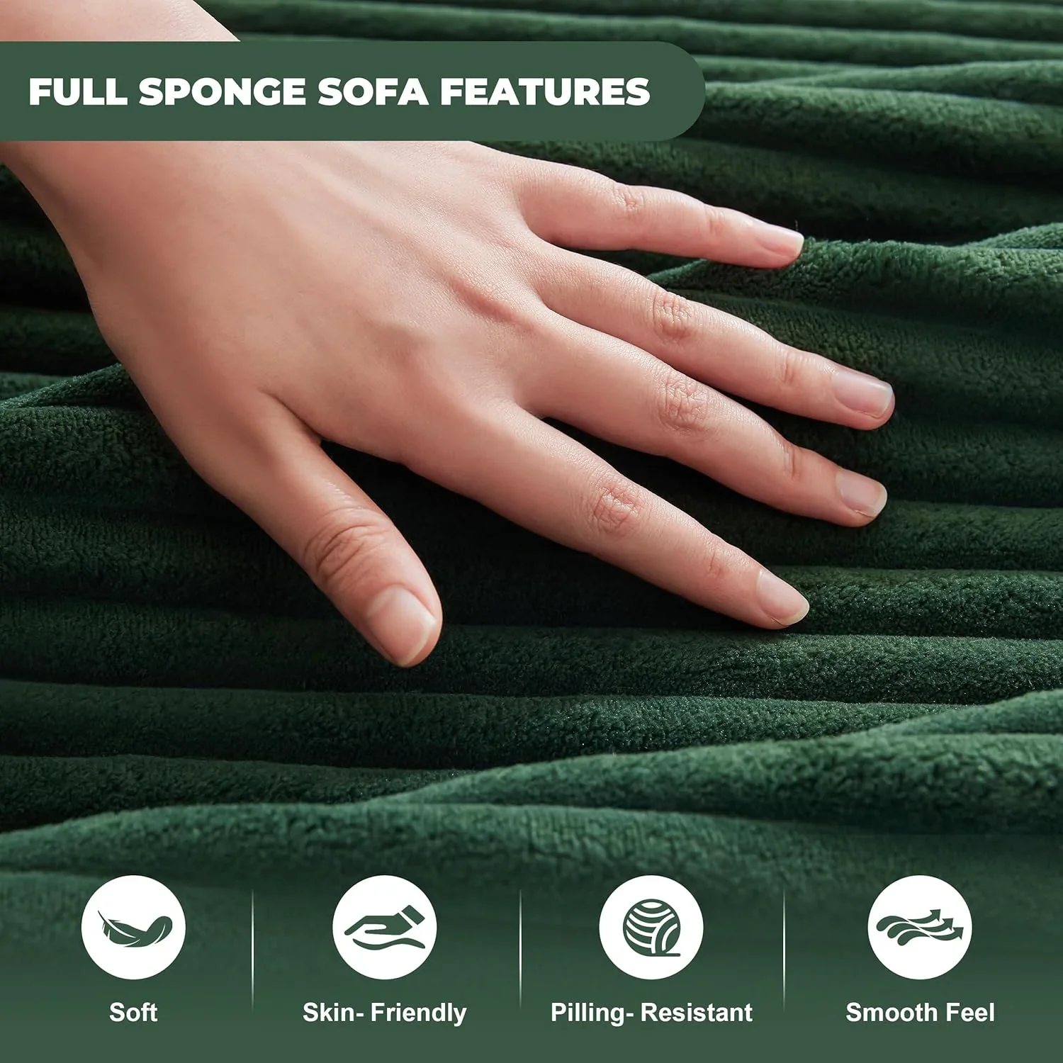 110 Cloud Sectional Couch, Boneless Sofa for Living Room Modular Sectional Sofa with Deep Seat