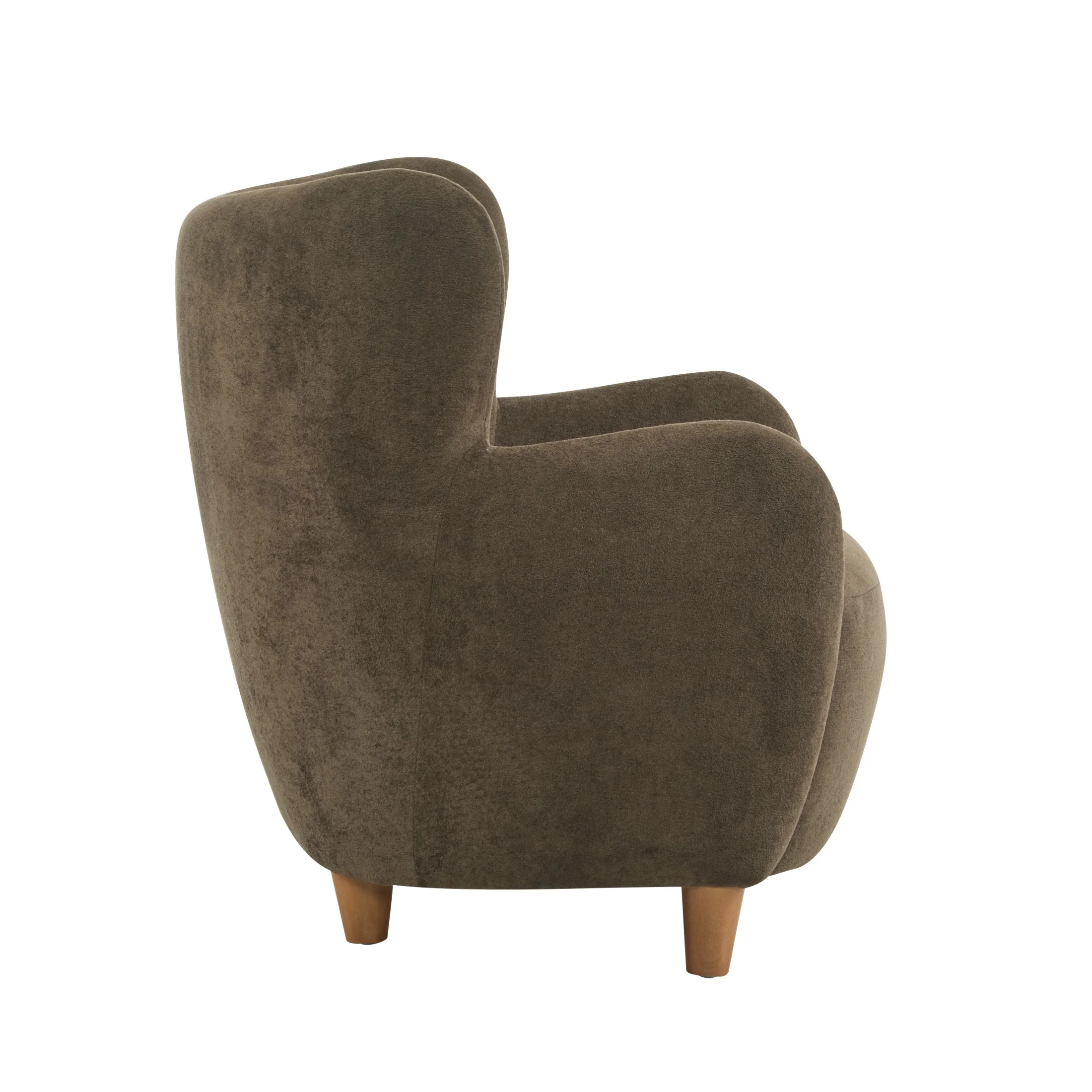 Christopher Knight Home Mid-Century Modern Velvet Wingback Accent Chair with Birch Legs, White