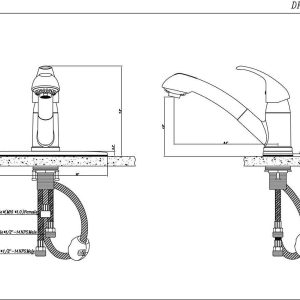 Dura Faucet Designer Pull-Out RV Kitchen Faucet - Chrome Polished
