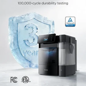 GoveeLife Smart Nugget Ice Maker Pro, 60lbs Daily, 6-Minute First Ice, 40dB Ultra-Quiet with AI NoiseGuard, App & Voice Control, Self-Clean, 3.5lbs Basket & Dual Water Tanks, for Home Kitchen, Party