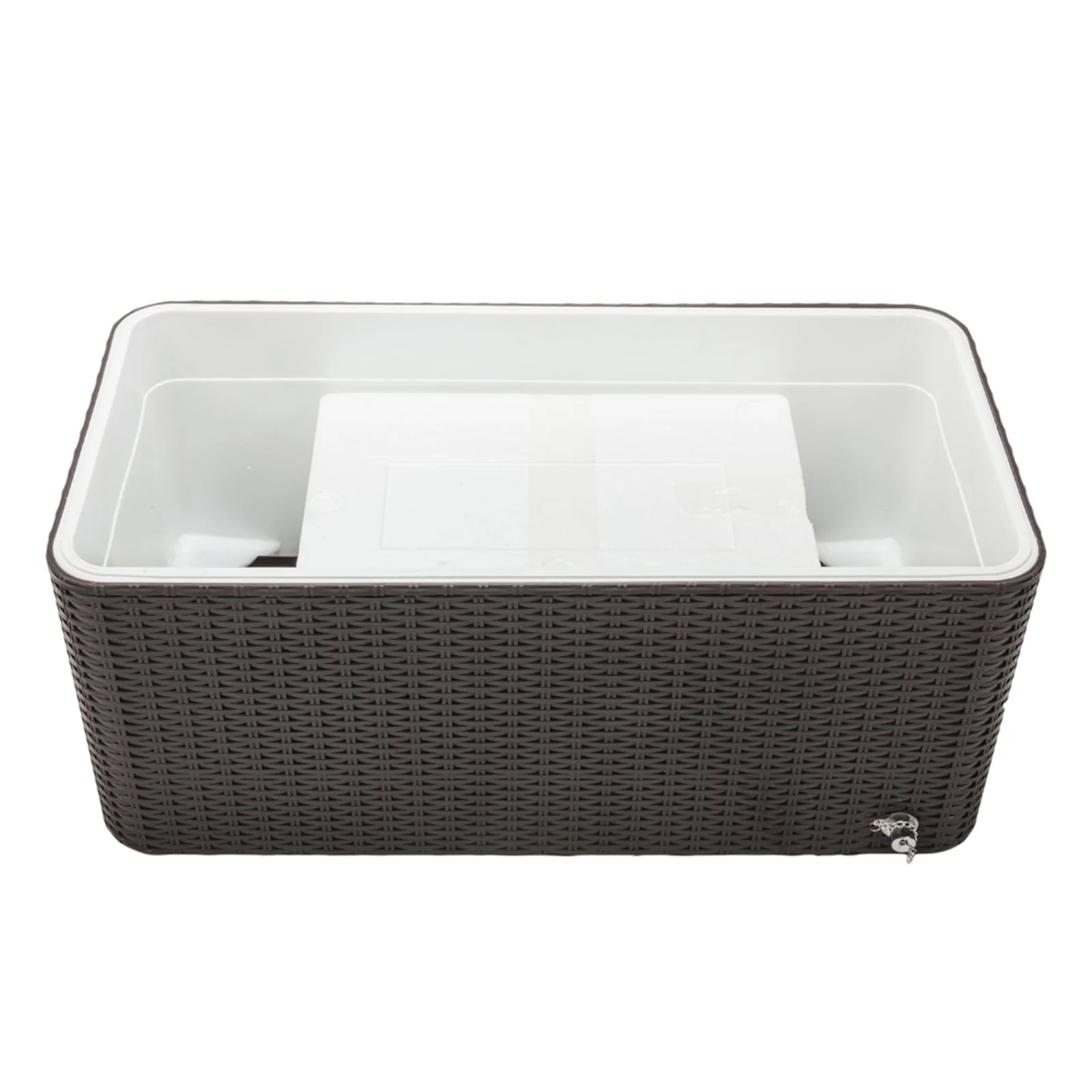 80QT Rattan Cooler with Shelf & Wheels - Insulated Outdoor Beverage Ice Chest for Parties, Patios, & Events - Durable Woven Design, Stainless Steel Accents, Keeps Cool 48 Hrs