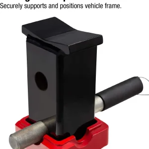 10-Ton Medium Height Pin Type Jack Stands, Pair, Red