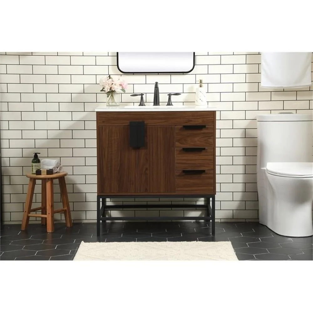 Elegant Kitchen and Bath 32 Inch Single Bathroom Vanity In Green