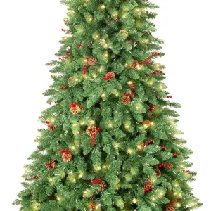 Jostyle 4.5FT Pre-Lit Christmas Tree, Decorated with 300 Clear Lights and Realistic 516 Thicken Tips