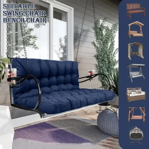 Replacement Cushions for Swing, Waterproof Porch Swing Cushion, 2-3 Seat Outdoor Bench Cushion with Backrest for Patio Furniture Garden Porch Loveseat Glider Pad (Sky Blue 70*40in)